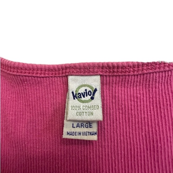 VINTAGE Kavio Hooters Tank Top Womens Size L Pink - Picture 3 of 7